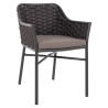 Modern Knitted Armchair with Metal Frame